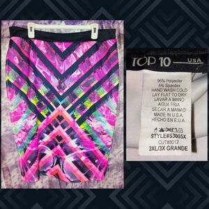 Top 10 USA Black/Multiclrs Geometric/Swirls Knit Ponte Pencil Skirt Jrs Plus 3XL